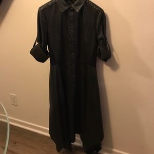 Blk faux leather dress, BCBGMAXAZRIA